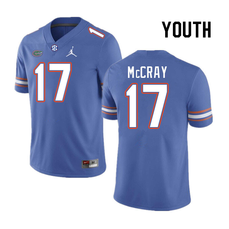 Youth #17 LJ McCray Florida Gators College Football Jerseys Stitched-Royal